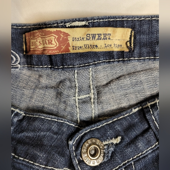 Women's Vintage Big Star Dark Blue Jean Shorts Size 29 - Picture 2 of 5